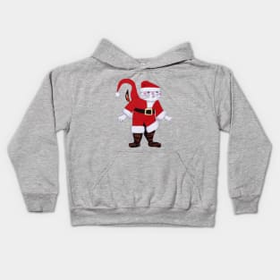 Retro Vintage Pink Santa Claus Cat Kids Hoodie